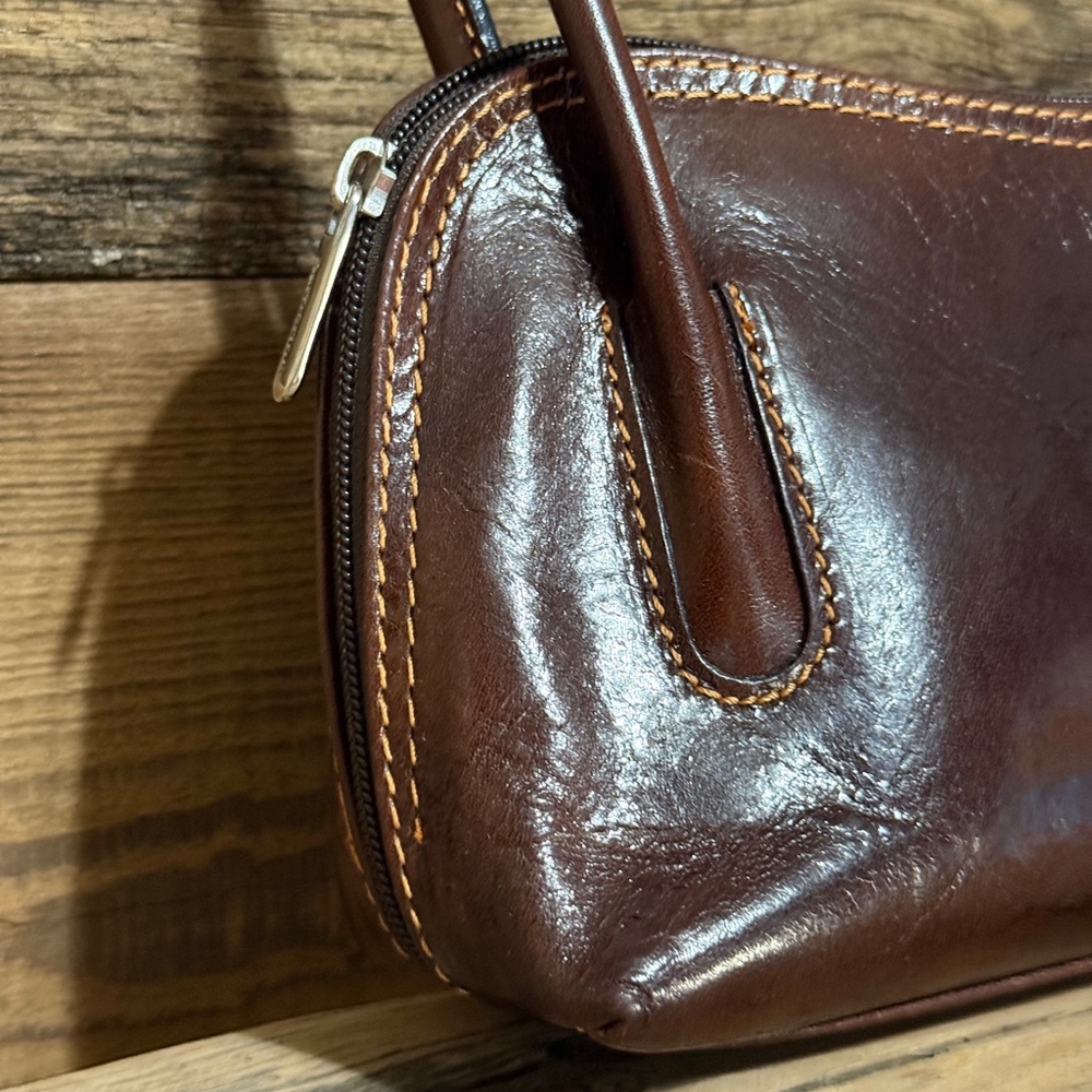 Dark Brown Leather Shoulder Bag - Picture 3 of 12